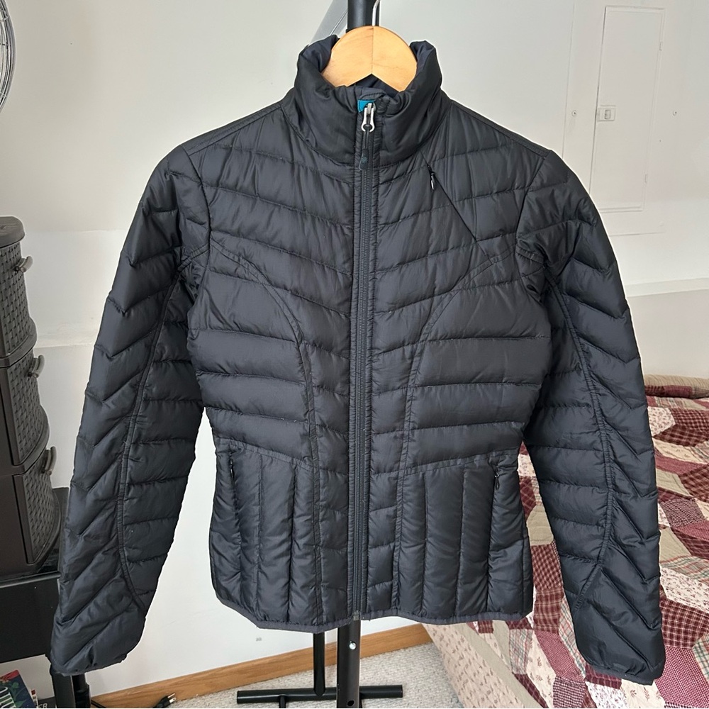 Athleta Down Puffer Jacket Black XXS